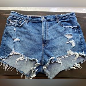 Abercrombie & Fitch Curve Love High Rise Mom Denim Short - Size 34/18